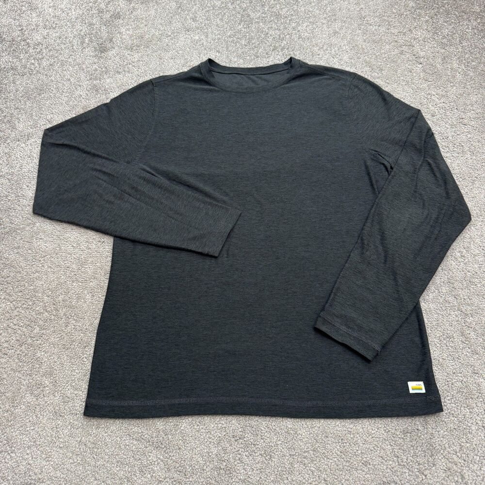 Vuori Men's Long-Sleeve Crew in Charcoal Heather